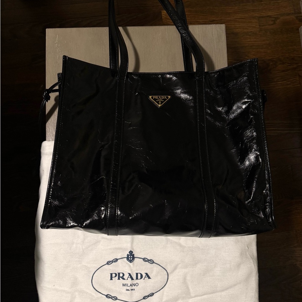 Prada Black Leather Tote